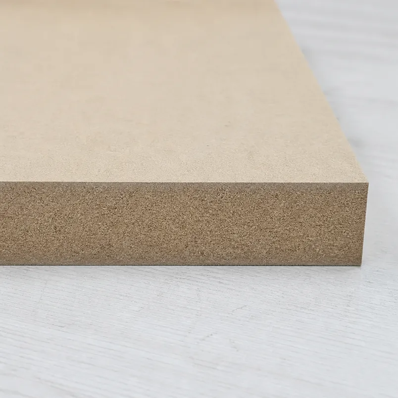 Cross-section of 18mm MDF board showing uniform density and calibrated surface