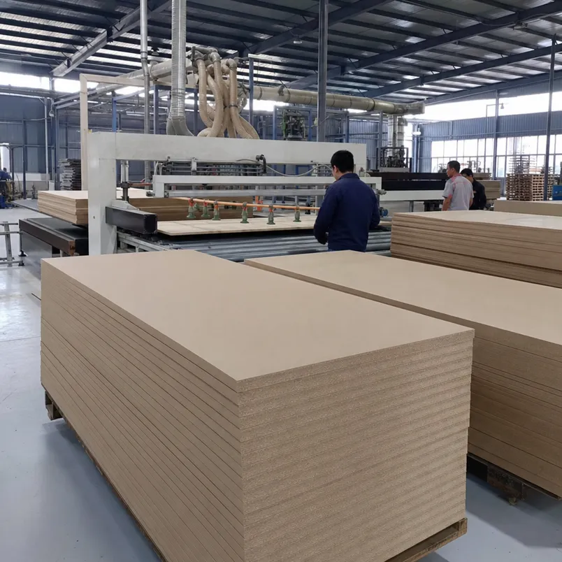 18mm MDF board production at Xuzhou QD Wood Industry factory