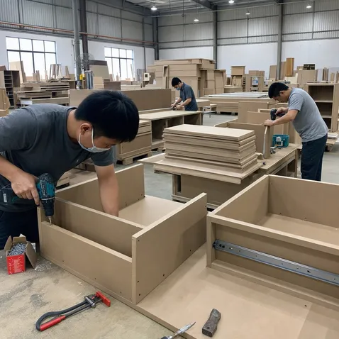 18mm MDF used for kitchen cabinet box construction — sides, tops, bottoms, and fixed shelves