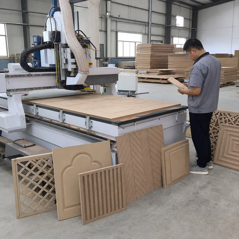 CNC MDF for architectural millwork, routed wall panels and decorative ceiling tiles