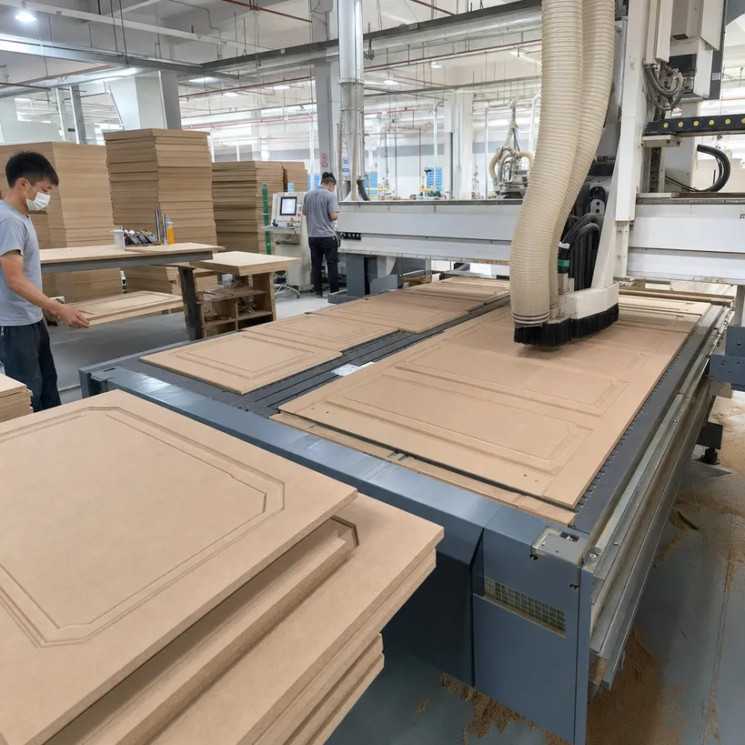 CNC MDF used in furniture manufacturing and kitchen cabinet door production
