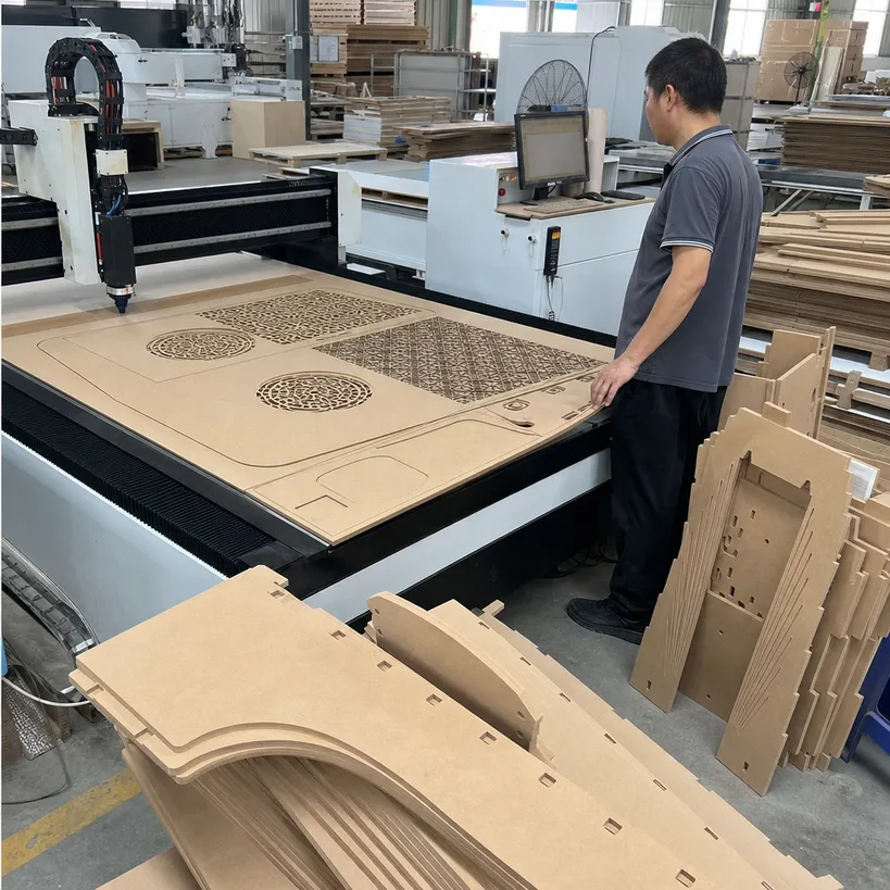 Laser-cut MDF for retail display fixtures, trade show booths and point-of-sale displays