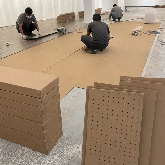 HDF MDF acoustic underlayment panel installation