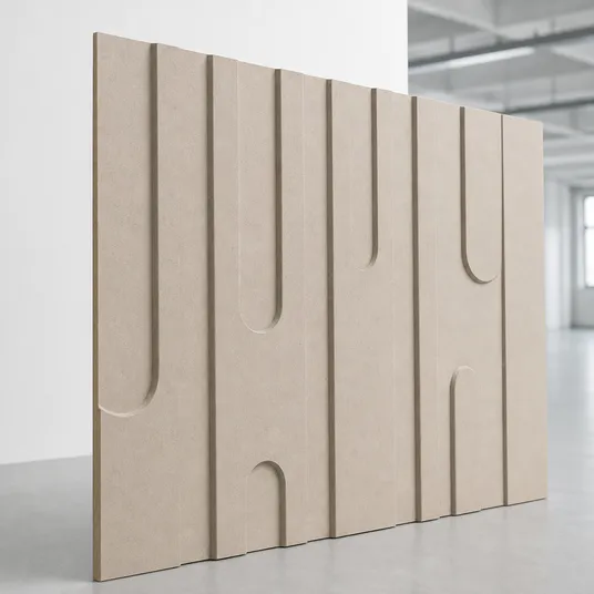 HDF MDF decorative wall panel with routed surface pattern