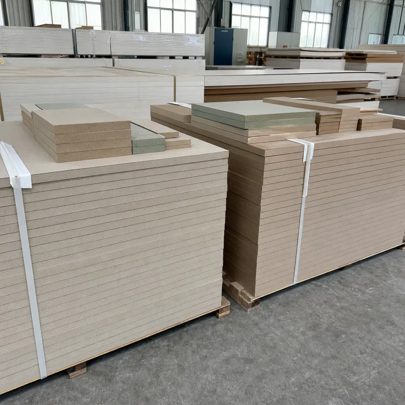 HDF MDF board samples ready for shipment from Xuzhou QD Wood Industry factory