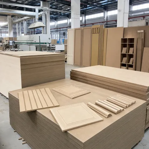 MDF for interior fit-out — wall paneling, ceiling tiles, door cores, skirting boards