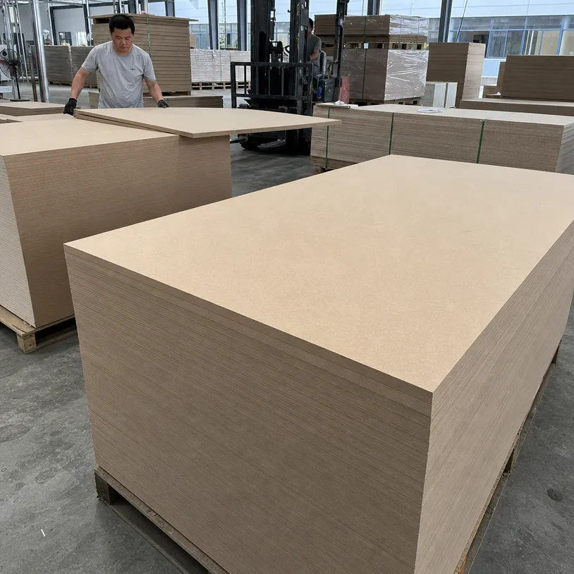 Standard MDF board used in interior fit-out wall paneling and construction supply