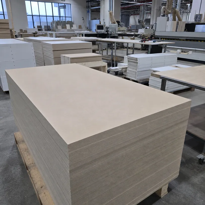 MDF board substrate for painted shelving and storage unit manufacturing