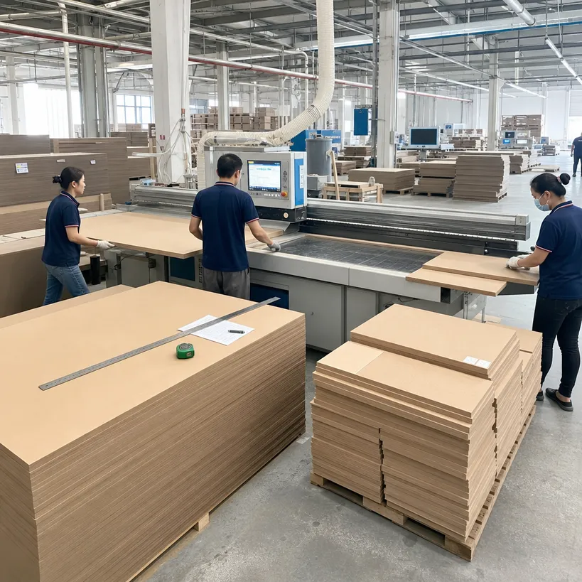 Furniture panel processing and cut-to-size distribution using furniture-grade MDF