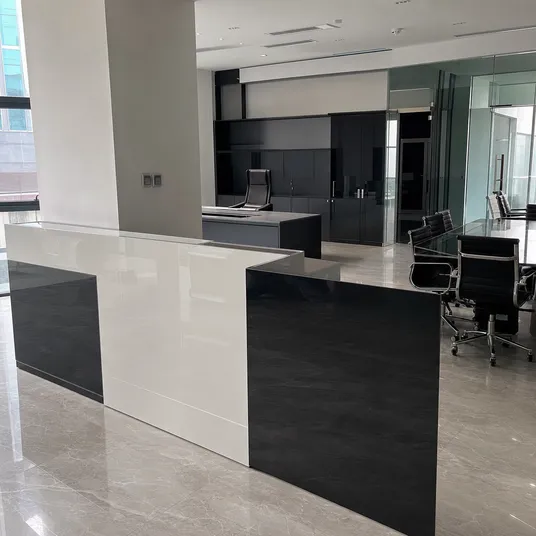 High gloss melamine MDF office furniture and reception desk panels