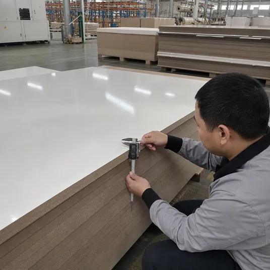 18mm melamine MDF panels for cabinet carcasses and shelving — ±0.2mm thickness tolerance