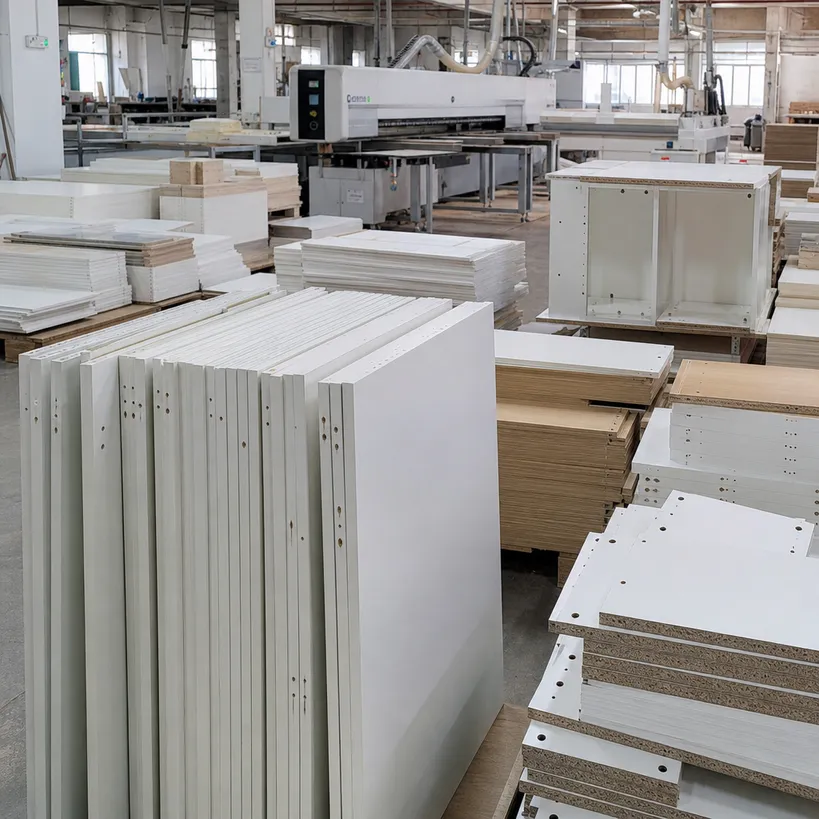 Flat-pack and RTA furniture structural components manufactured from 18mm melamine plywood