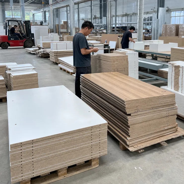 Melamine plywood panels in RTA furniture manufacturing supply chain