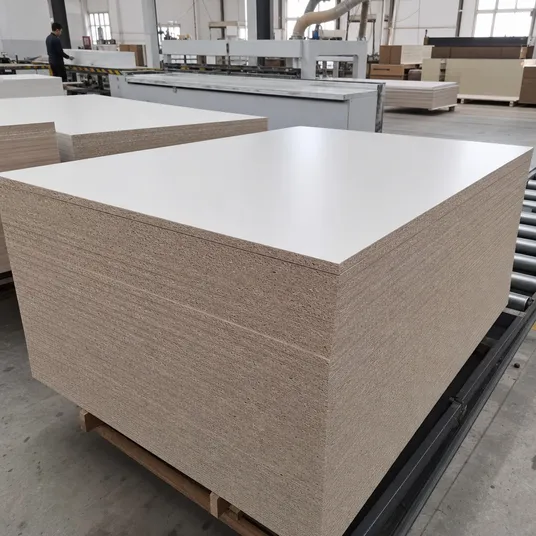 Melamine cabinet board panels for carcass construction with dense core layup