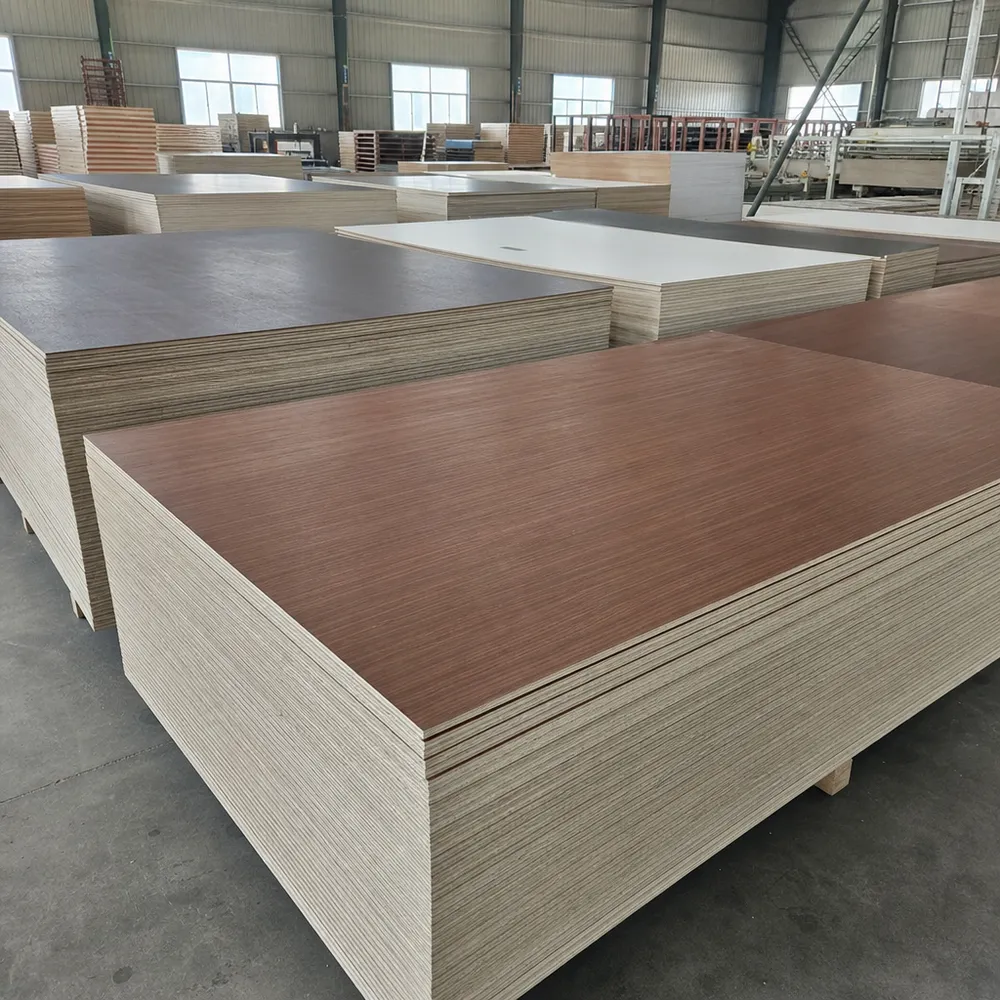Melamine faced plywood panels stacked at QDPlywood manufacturing facility in Xuzhou