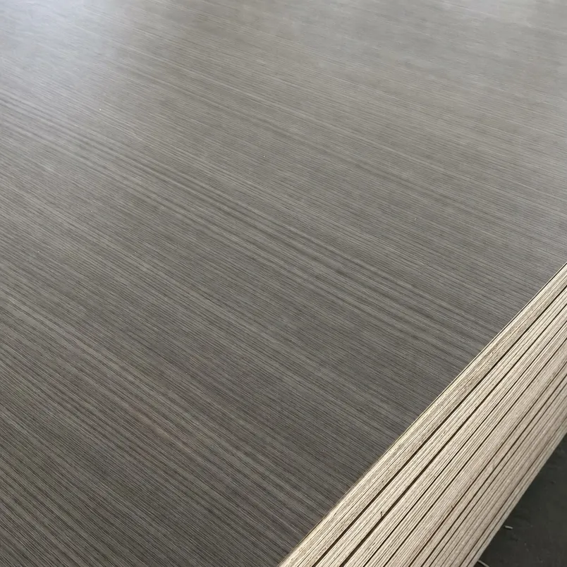 Close-up of kitchen melamine plywood surface showing high-resin paper overlay finish