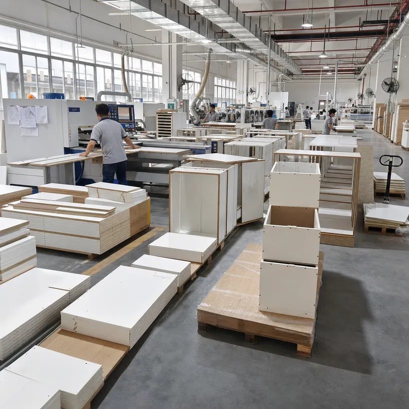Melamine cabinet board used in kitchen cabinet carcass construction