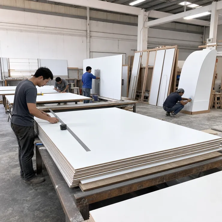 MDO plywood panels used in exterior signage and display fabrication