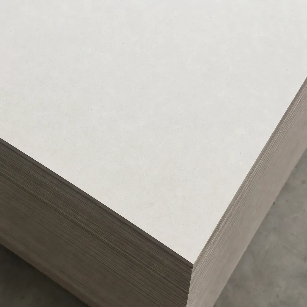 Close-up of MDO plywood resin-impregnated fiber overlay surface showing smooth paintable finish