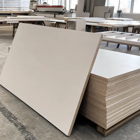 Paper overlaid plywood as furniture and cabinet substrate for paint finish