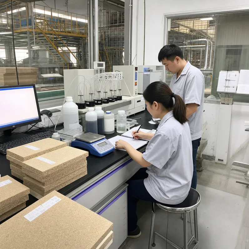 CARB P2 resin formulation and emission testing for chipboard particle board