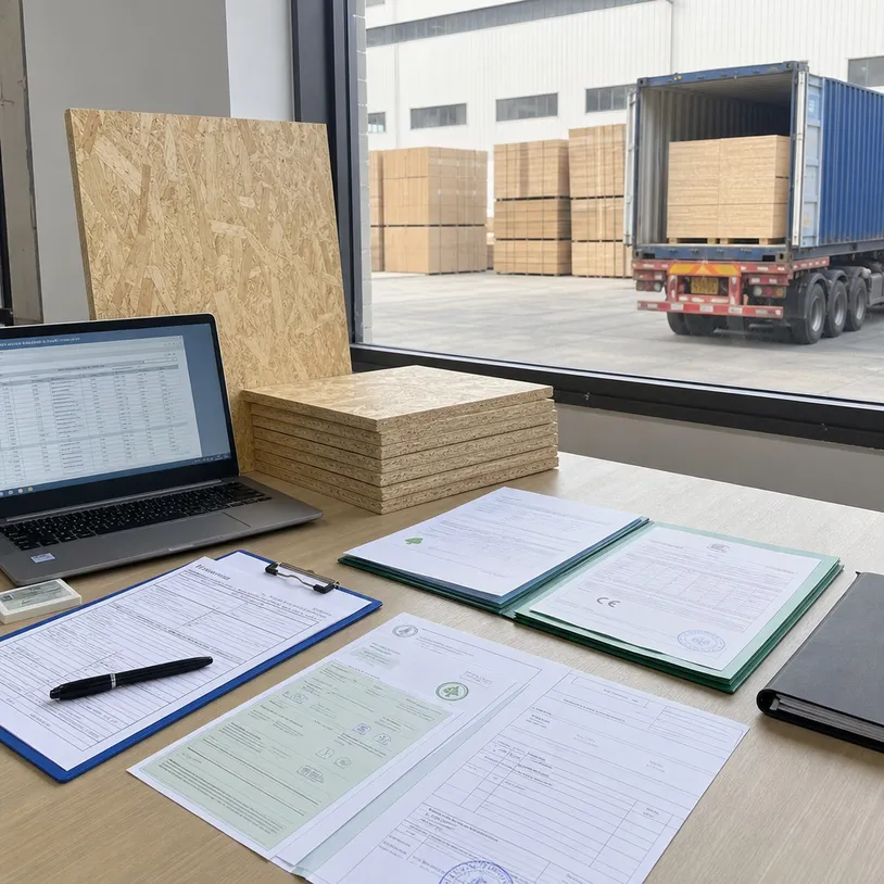 OSB export documentation — CE and FSC certification for building material distributors in Middle East, Southeast Asia, and Australia