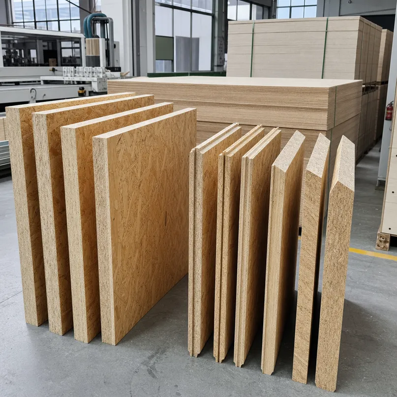 OSB panel customization options including thickness and edge profile variants