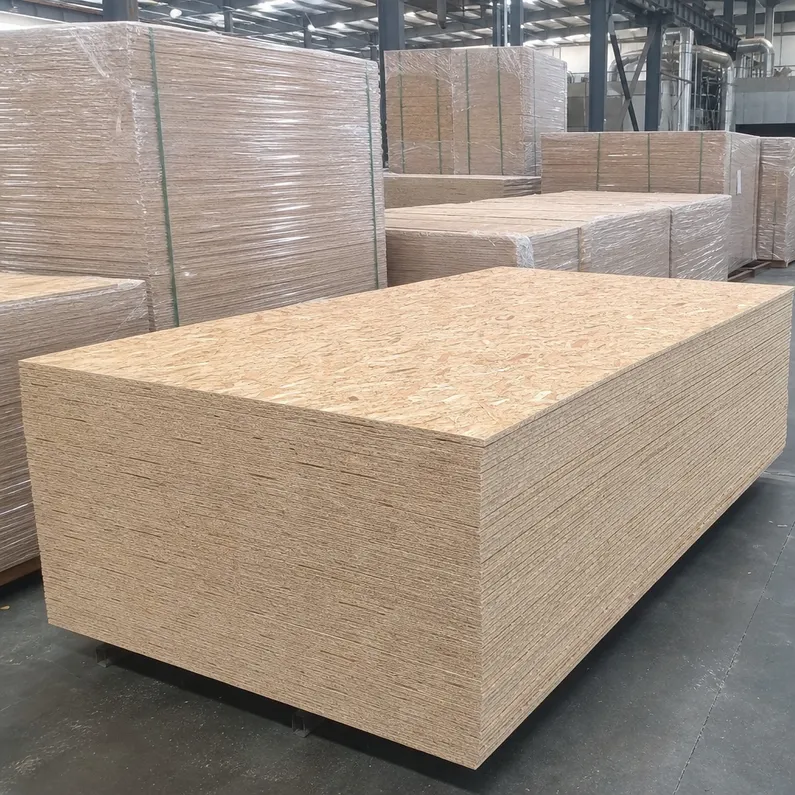 Factory-direct OSB flooring subfloor panels stacked at QDPlywood Xuzhou manufacturing facility